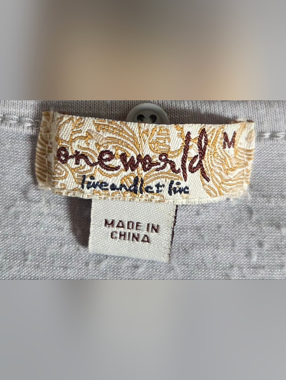 One World Live & Let Live Gray Space Dye Scarf Top Set M - Picture 16 of 16